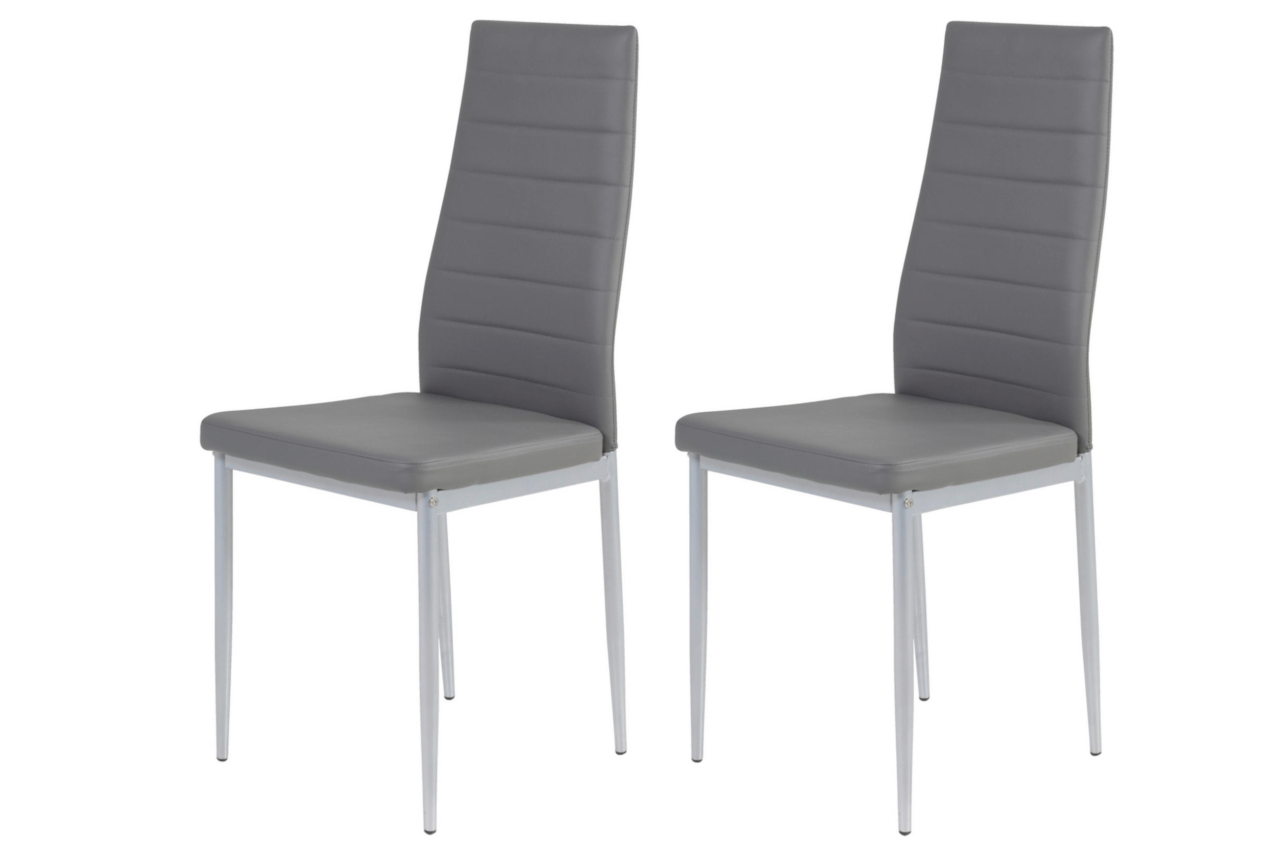 P & B Stuhl-Set Alu, Grau 42x98x44 cm