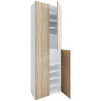 SCHUHSCHRANK Weiß, Sonoma Eiche  - Silberfarben/Schwarz, Design, Holzwerkstoff/Kunststoff (70/220/40cm) - MID.YOU