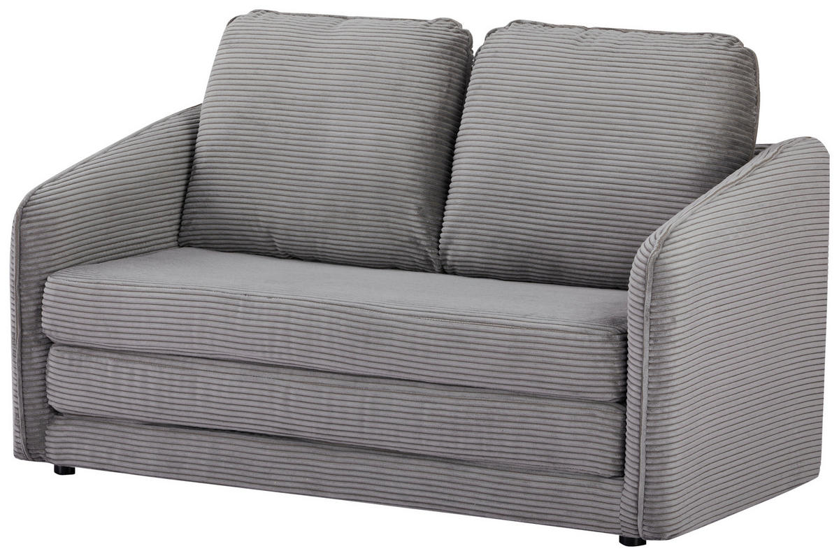SCHLAFSOFA Cord Grau  - Schwarz/Grau, MODERN, Kunststoff/Textil (139/84/72cm) - MID.YOU