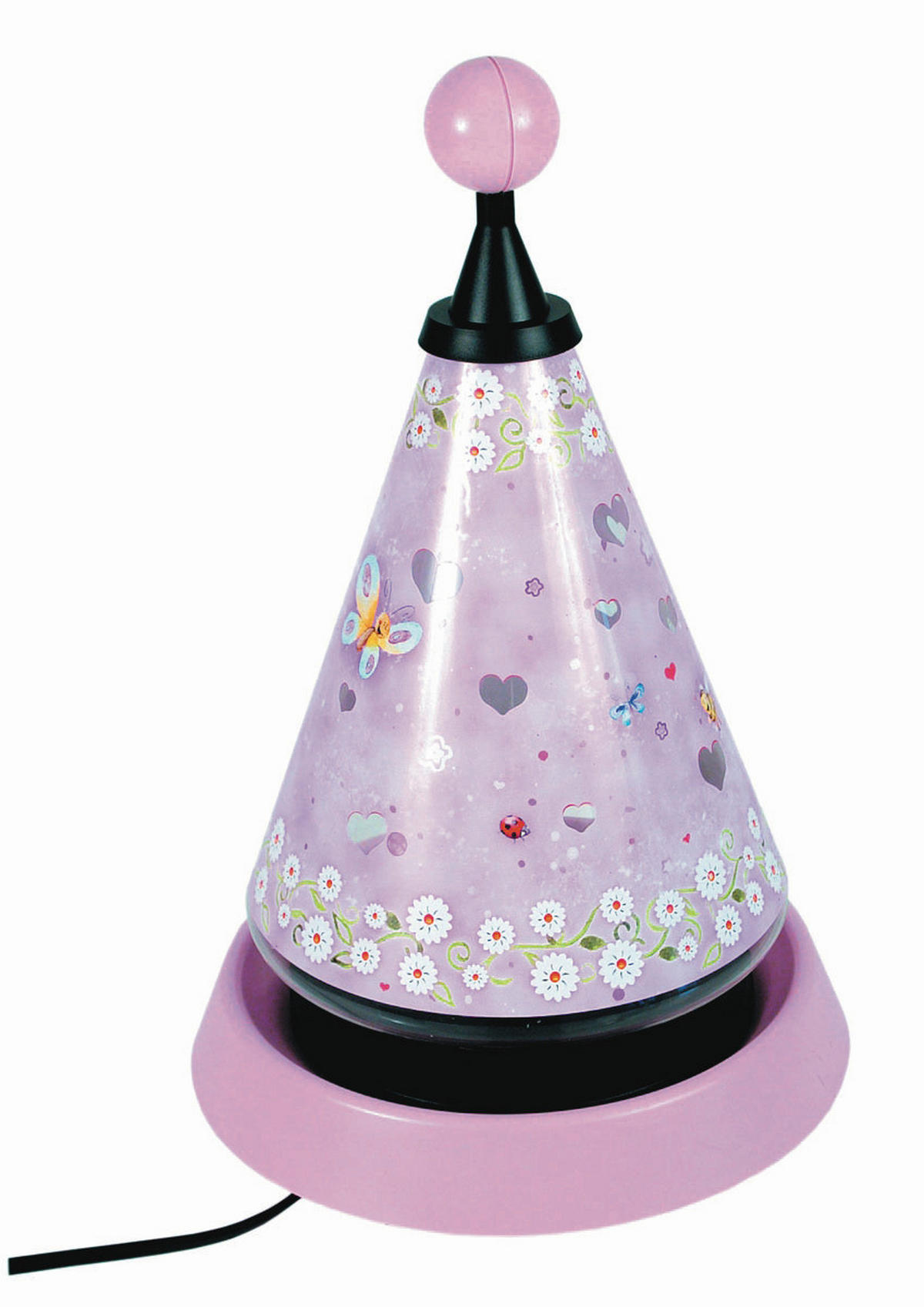 KINDERTISCHLEUCHTE Carousel Margeriten 21/35 cm  - Multicolor/Rosa, Design, Kunststoff (21/35cm)