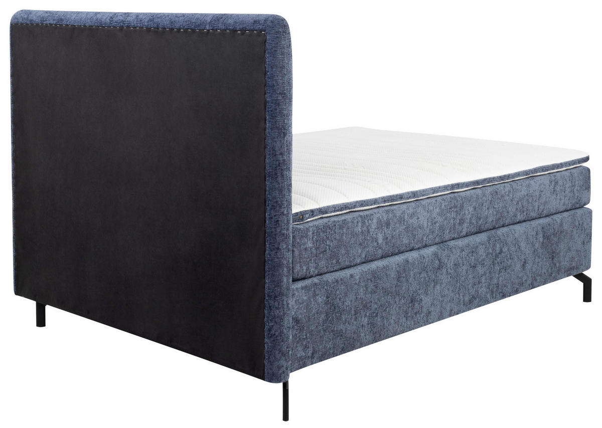 BOXSPRINGBETT 140/200 cm  in Blau  - Blau/Schwarz, Design, Textil/Metall (140/200cm) - Esposa