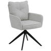 ARMLEHNSTUHL  in Eisen Leinenoptik  - Beige/Schwarz, Design, Textil/Metall (61/90/67cm) - Novel