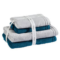 FROTTIERSET SET CALYPSO FEELING Blau, Grau 4-teilig  - Blau/Grau, Basics, Textil - Vossen