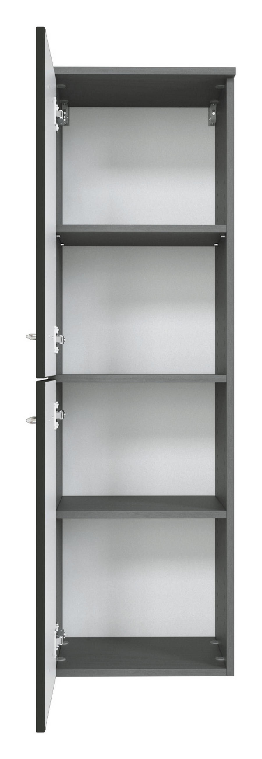 MIDISCHRANK 40/130/35 cm  - Chromfarben/Graphitfarben, KONVENTIONELL, Holzwerkstoff/Metall (40/130/35cm) - Xora