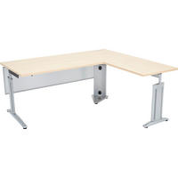ECKSCHREIBTISCH 180/68-82/160 cm  in Eichefarben  - Eichefarben, Design, Holzwerkstoff/Metall (180/68-82/160cm)