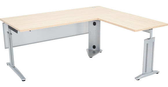 ECKSCHREIBTISCH 180/160/68-82 cm in Eichefarben - Eichefarben, Design, Holzwerkstoff/Metall (180/160/68-82cm) - Moderano