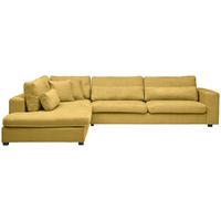 ECKSOFA in Chenille Dunkelgelb  - Dunkelgelb/Schwarz, Konventionell, Kunststoff/Textil (250/314cm) - Carryhome