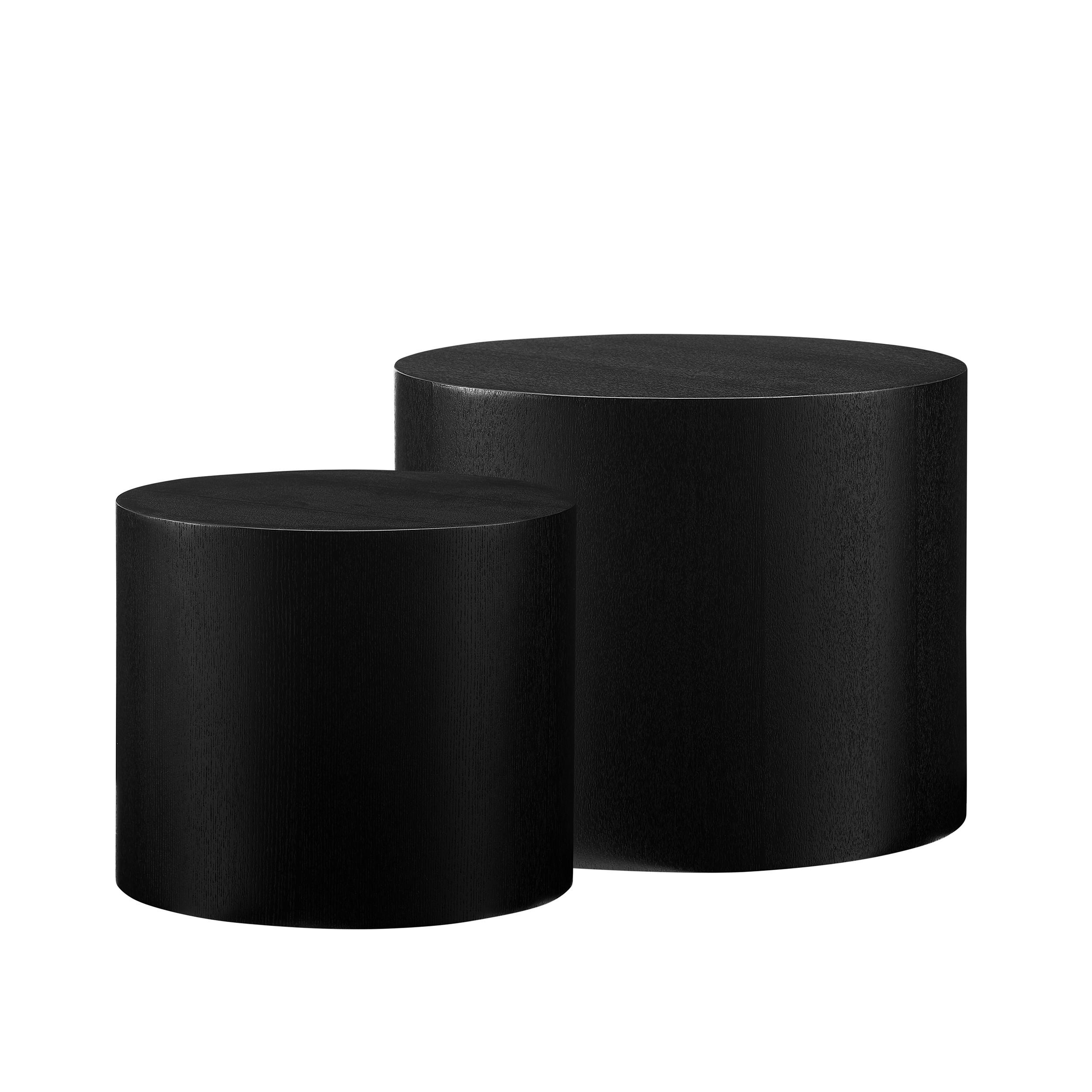 COUCHTISCHSET rund Schwarz  - Schwarz, Design, Holzwerkstoff (48-38/48-38/38-32cm) - Livetastic