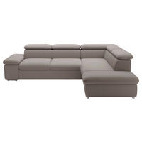 ECKSOFA inkl. Funktion Flachgewebe Graubraun  - Graubraun, Modern, Textil/Metall (274/228cm) - Sit & More