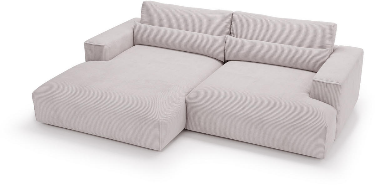 ECKSOFA Felicia Beige Cord  - Beige/Schwarz, Design, Kunststoff/Textil (187/267cm) - Stylife