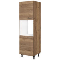 GERÄTEUMBAUSCHRANK 60/216,6/58 cm  in Eiche dunkel  - Eiche dunkel/Schwarz, MODERN, Holzwerkstoff/Metall (60/216,6/58cm) - Nobilia