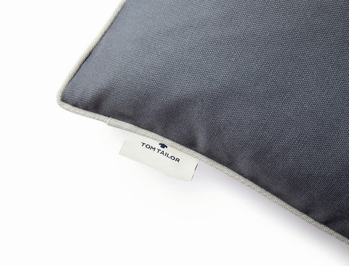 KUDDFODRAL Dove Signature 40/40 cm  - grå/antracit, Klassisk, textil (40/40cm) - Tom Tailor