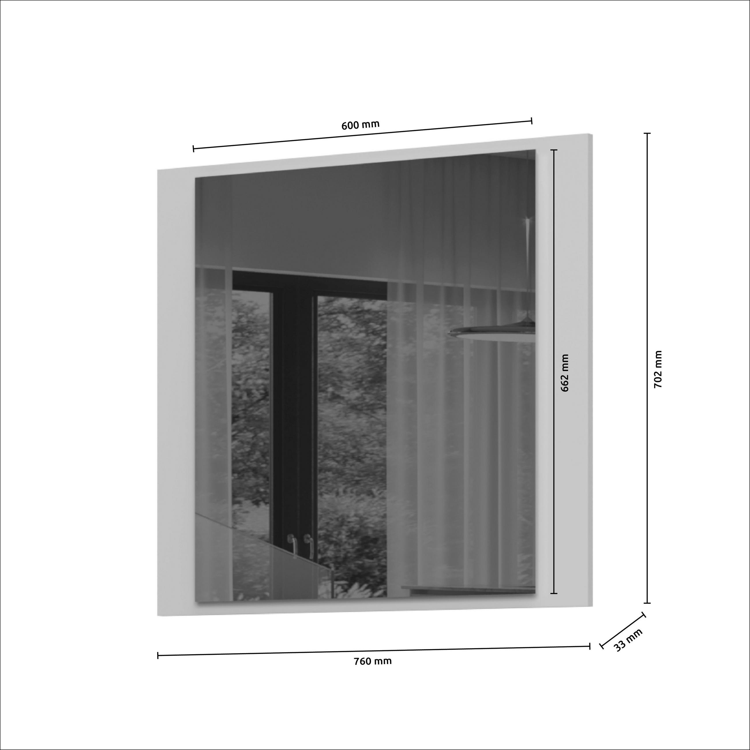 ZIDNO OGLEDALO - Moderno, staklo/pločasti materijal (76/70/3cm) - Voleo