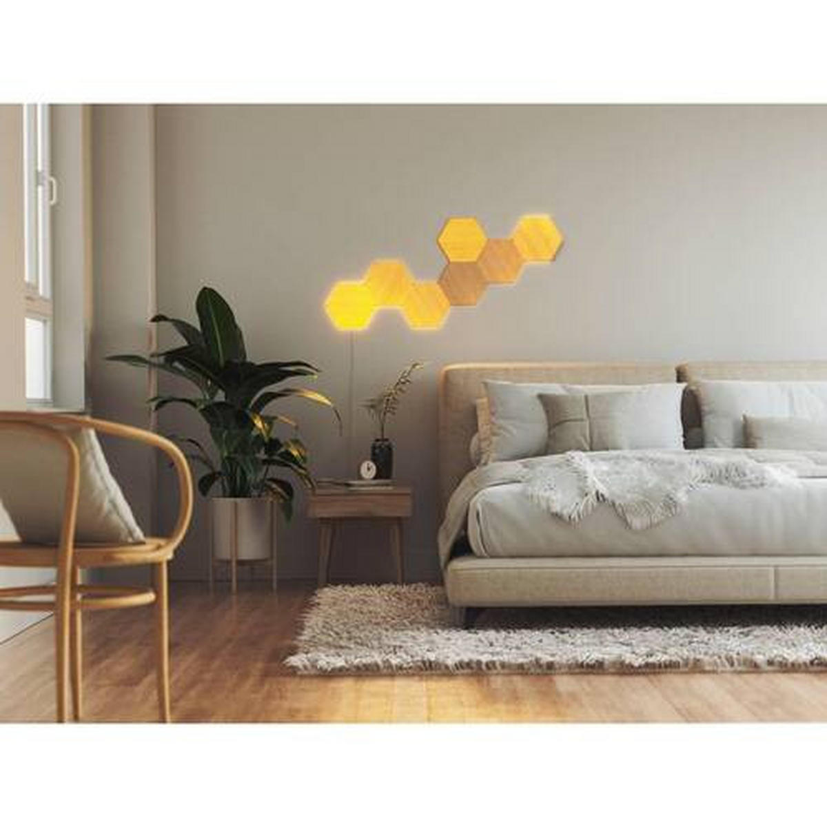 NANOLEAF HEXAGONS 7ER NANOLEAF WOOD LOOK HEXAGONS 23/0,6/20 cm   - Braun/Naturfarben, Basics, Kunststoff (23/0,6/20cm)