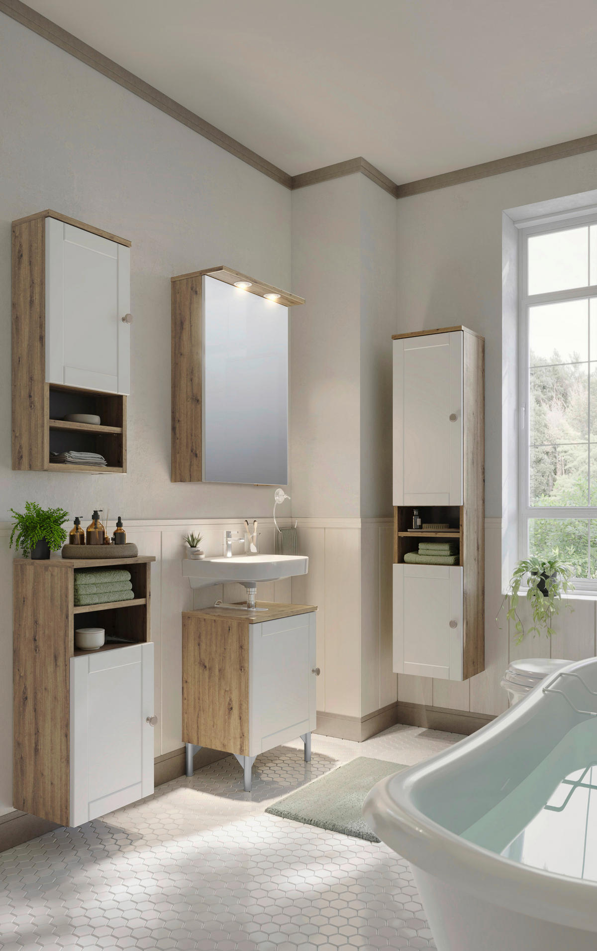 SPIEGELSCHRANK 50,4/72,3/15,9 cm  - Eiche Artisan, Basics, Glas/Holzwerkstoff (50,4/72,3/15,9cm) - Stylife