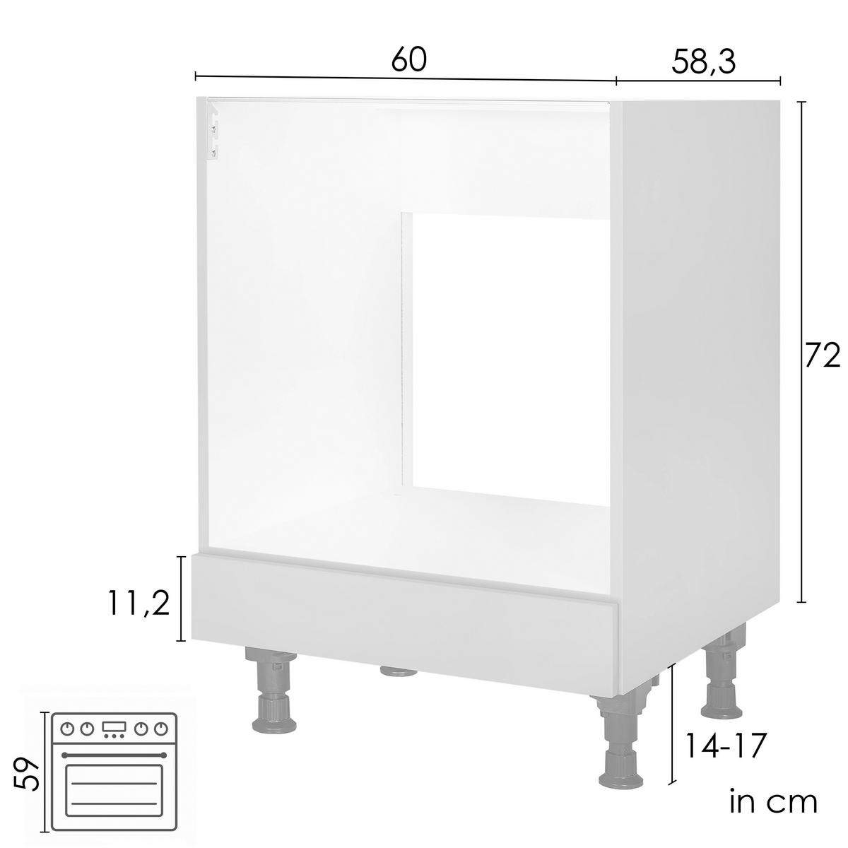 HERDUMBAUSCHRANK 60,0/87,0/56,0 cm  in Sandfarben  - Sandfarben, MODERN, Holzwerkstoff (60,0/87,0/56,0cm) - Nobilia