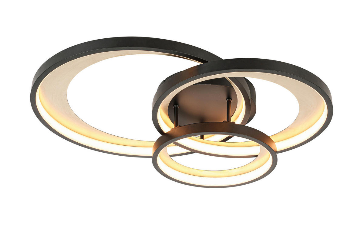 LED-DECKENLEUCHTE 54,2/46,8/11 cm    - Messingfarben/Schwarz, Design, Kunststoff/Metall (54,2/46,8/11cm) - Novel