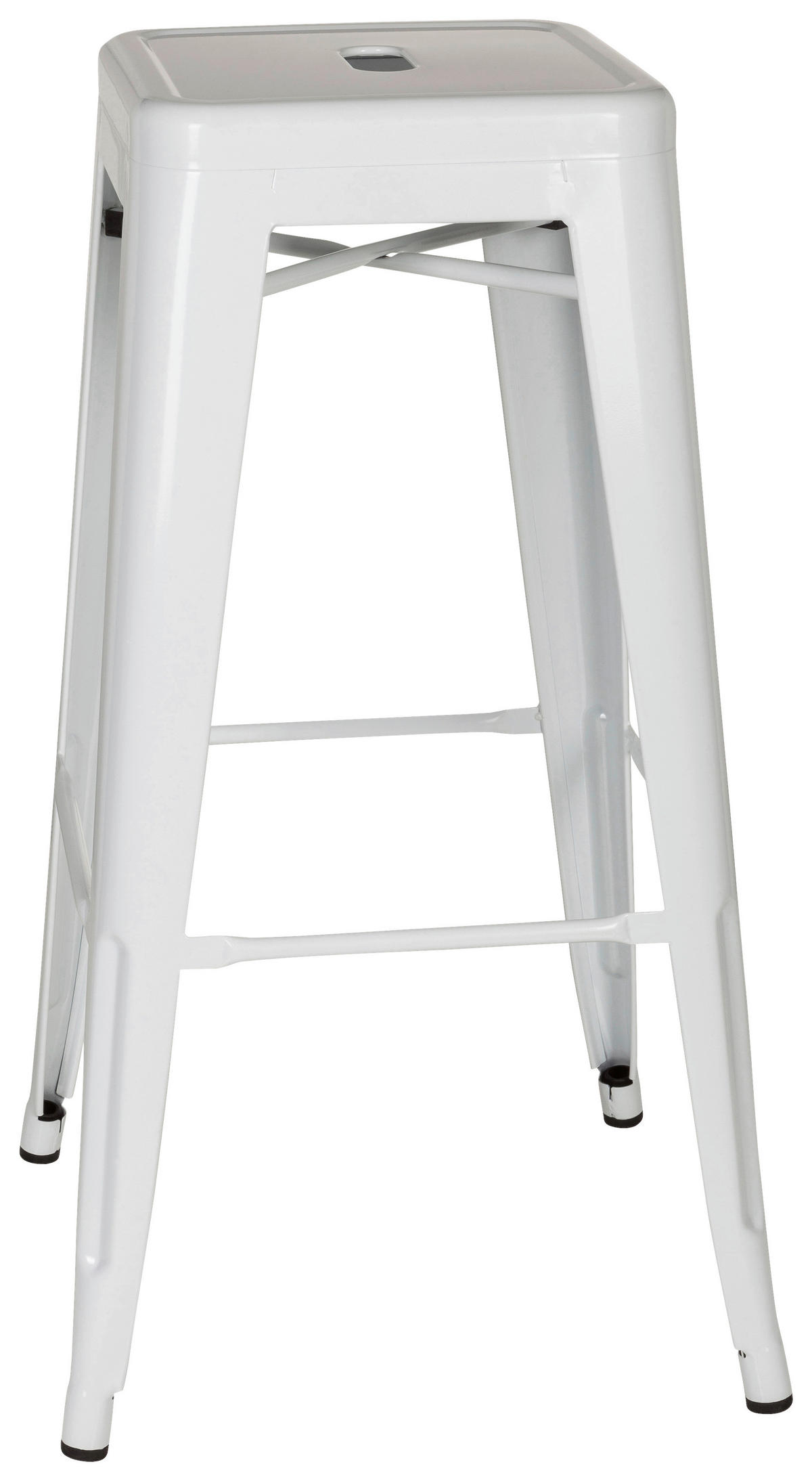 BARHOCKER Weiß Stahl stapelbar  - Weiß, Basics, Metall (44/77/44cm) - MID.YOU