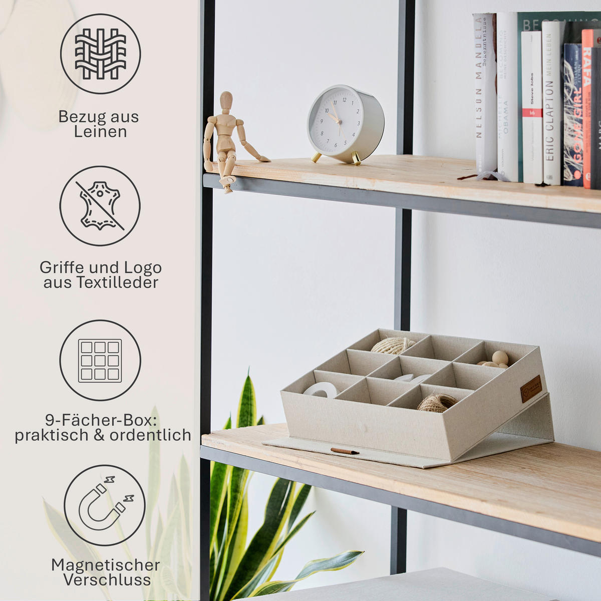 ORGANIZER  - Beige, Basics, Karton/Textil (32/25/8cm) - Store It