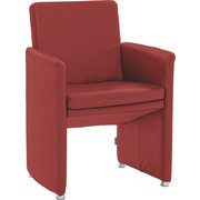 STUHL in Leder Dunkelrot - Dunkelrot, Design, Leder/Kunststoff (62/87/59cm) - Chilliano