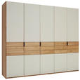 DREHTÜRENSCHRANK  in Eichefarben, Kaschmir  - Kaschmir/Eichefarben, Natur, Glas/Holz (251,8/214/62cm) - Valnatura