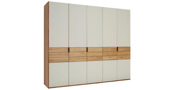 DREHTÜRENSCHRANK in Eichefarben, Kaschmir - Kaschmir/Eichefarben, Natur, Glas/Holz (251,8/214/62cm) - Valnatura