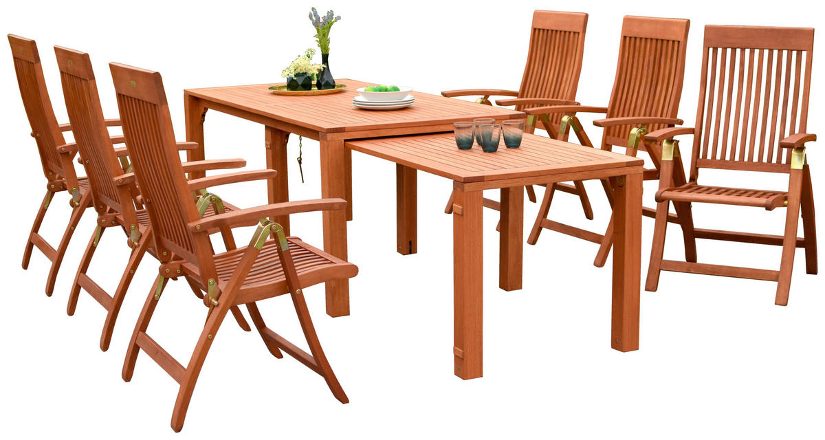 GARTENSET 8-teilig  - Naturfarben, KONVENTIONELL, Holz - Gardenson