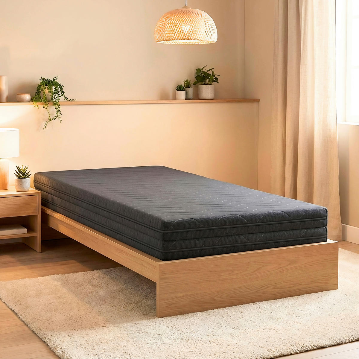FALTMATRATZE 90/180/200 cm  - Anthrazit, Basics, Textil (90/180/200cm) - Carryhome