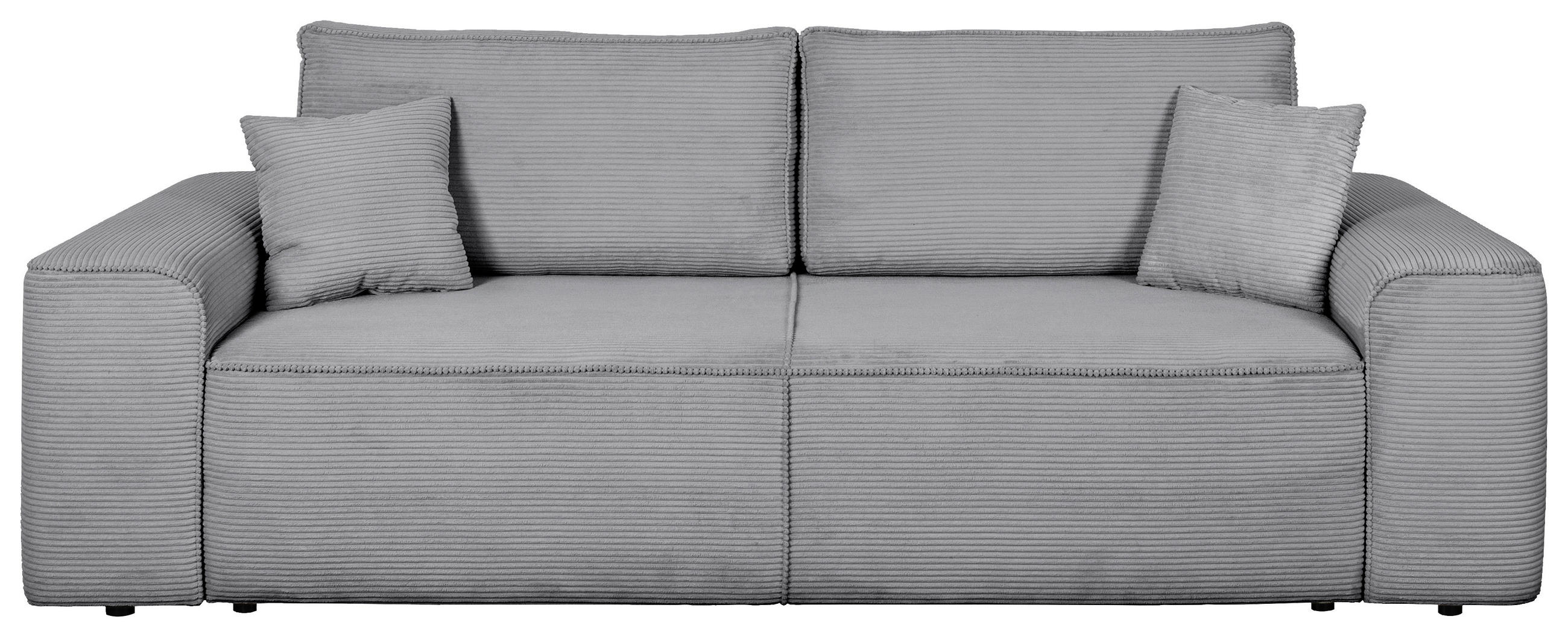 SCHLAFSOFA  mit Rücken echt, Armteil links, Armteil rechts Cord Grau  - Schwarz/Grau, Design, Kunststoff/Textil (261/95/108cm) - Xora