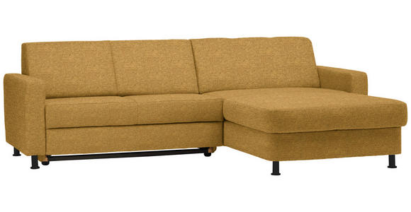 ECKSOFA in Webstoff Honig  - Schwarz/Honig, Design, Kunststoff/Textil (257/165cm) - Xora