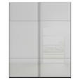 SCHWEBETÜRENSCHRANK  in Schwarz, Weiß  - Alufarben/Schwarz, KONVENTIONELL, Glas/Holzwerkstoff (201/223/67cm) - Novel