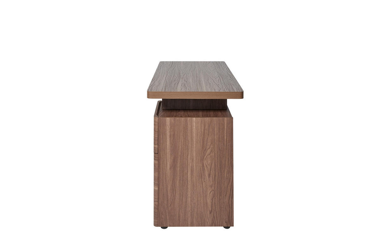 SCHREIBTISCH 135/55/76 cm Walnussfarben Kabeldurchlass, Stauraum, in verschiedenen Holz-Dekoren erhältlich  - Walnussfarben, MODERN, Holzwerkstoff (135/55/76cm) - MID.YOU