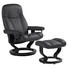 SESSELSET CONSUL M Echtleder Hocker - Schwarz, Design, Leder/Holz (75/100/71cm) - STRESSLESS