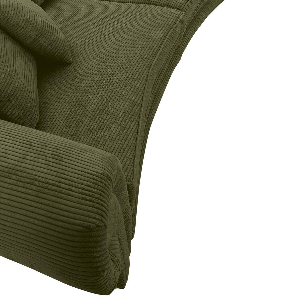 MEGASOFA Cord Dunkelgrün  - Dunkelgrün/Schwarz, ROMANTIK / LANDHAUS, Holz/Textil (276/81/140cm) - Landscape