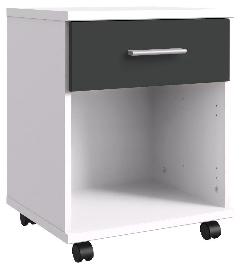RULLHURTS 46/58/40 cm  - vit/aluminiumfärg, Klassisk, trämaterial/plast (46/58/40cm) - Carryhome