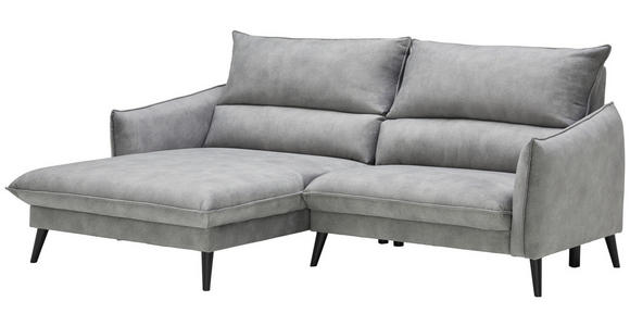 ECKSOFA in Velours Grau  - Schwarz/Grau, Design, Holz/Textil (170/238cm) - Carryhome