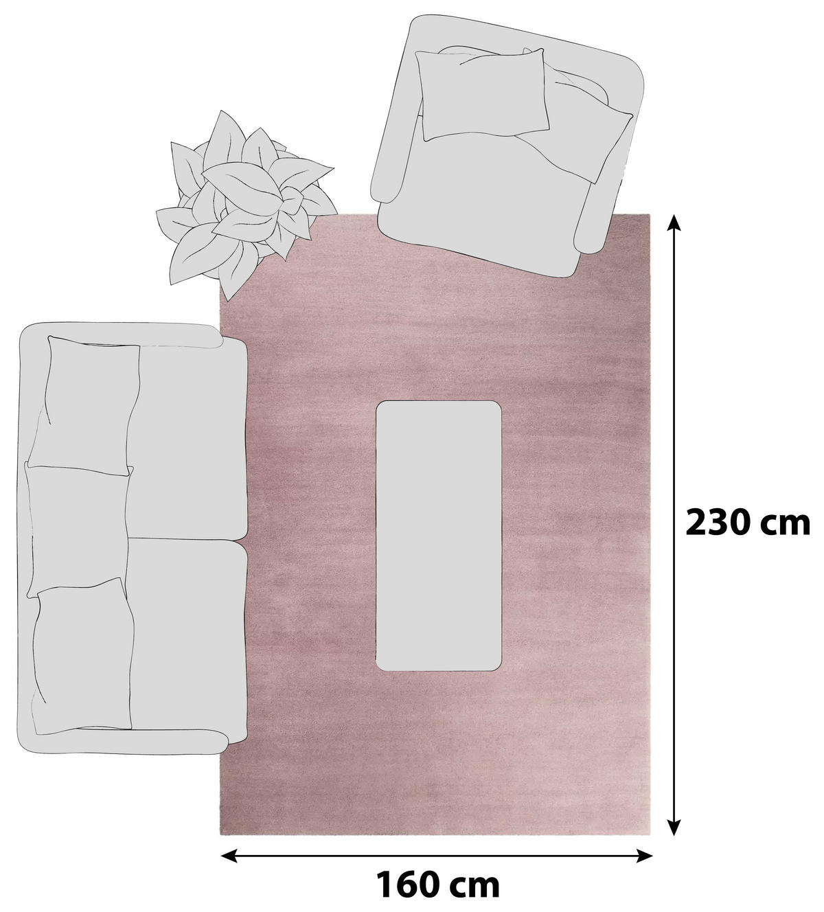 HOCHFLORTEPPICH 160/230 cm ESP-4223-25 Rosa  - Rosa, Basics, Textil (160/230cm) - Esprit