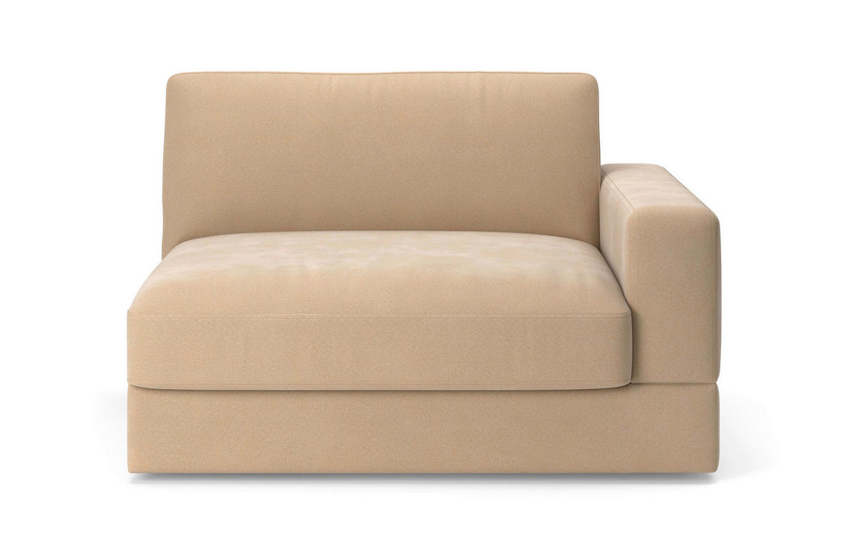 SOFAELEMENT FABIO E in Mikrofaser Sandfarben  - Sandfarben/Schwarz, MODERN, Kunststoff/Textil (132/87/108cm) - Sit & More