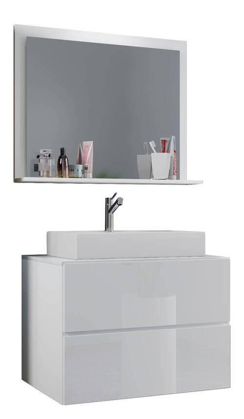 BADEZIMMER 3-teilig  in 80 cm  - Weiß, MODERN, Glas/Keramik (80cm) - MID.YOU