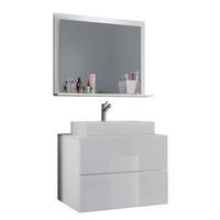 BADEZIMMER 3-teilig  in 80 cm  - Weiss, Modern, Glas/Keramik (80cm) - MID.YOU