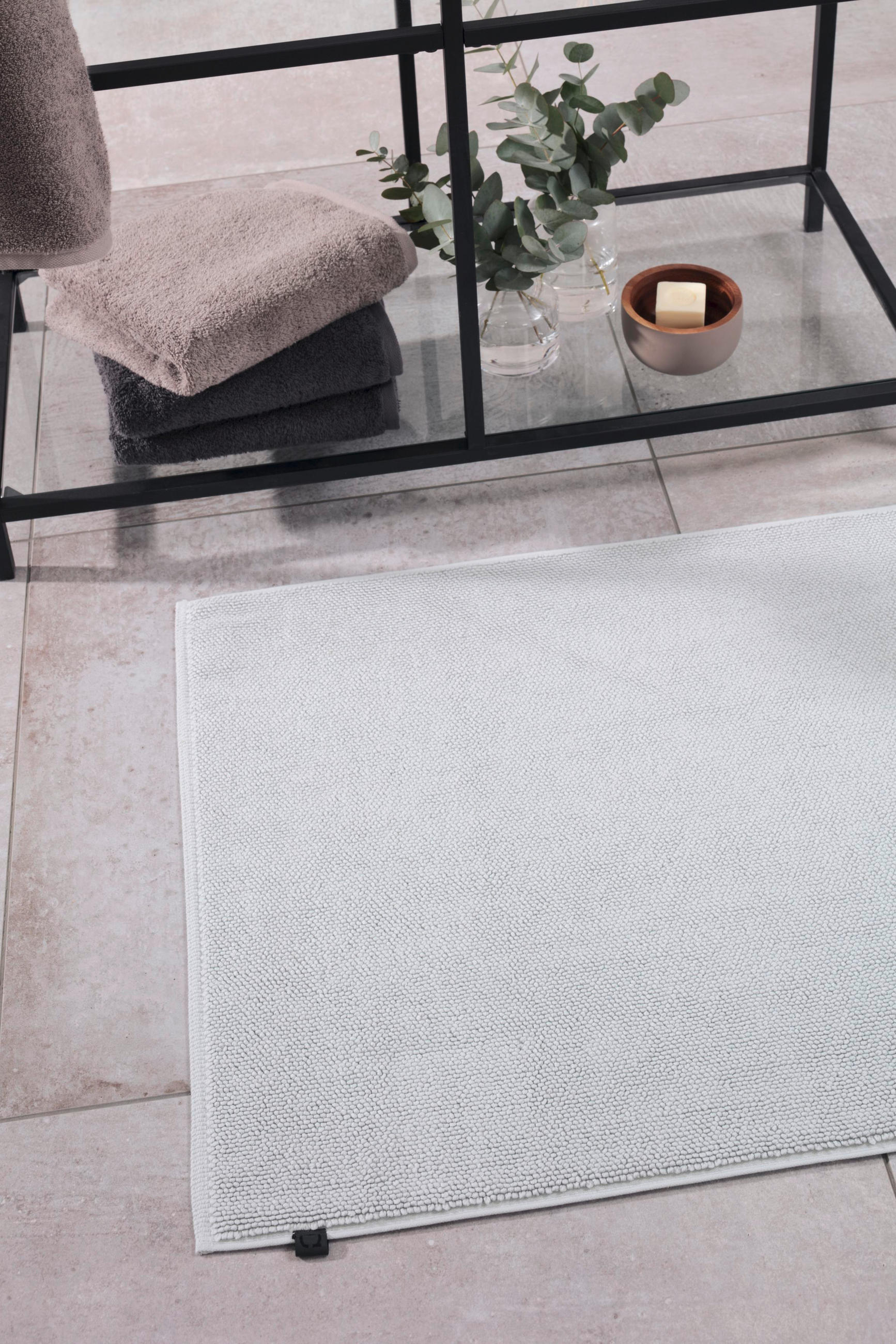 BADTEPPICH 1007 LOOP 705 Silberfarben 60/60 cm  - Silberfarben, KONVENTIONELL, Textil (60/60cm) - Cawoe