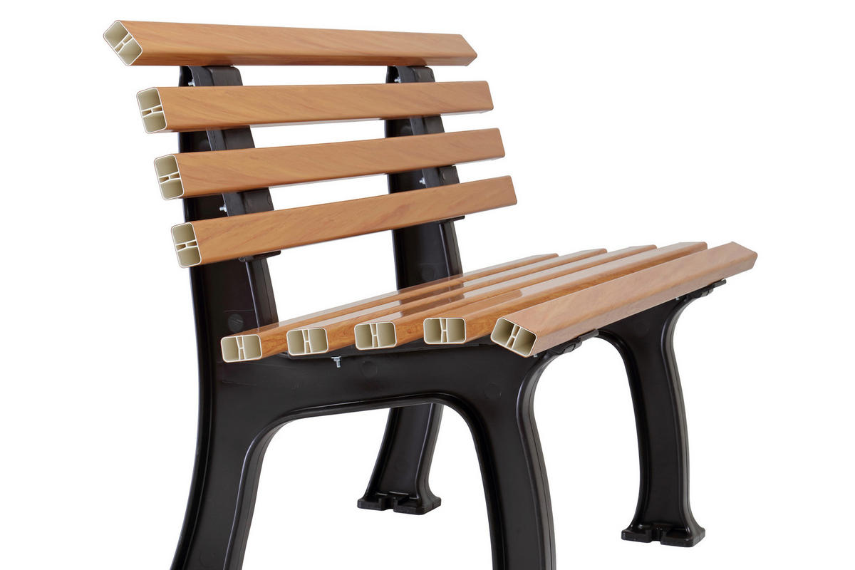 GARTENBANK 120/74/54 cm   - Hellbraun/Dunkelbraun, Basics, Kunststoff (120/74/54cm) - Modante