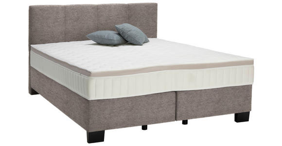 BOXSPRINGBETT 200/200 cm  in Braun  - Schwarz/Braun, Design, Kunststoff/Textil (200/200cm) - Hom`in