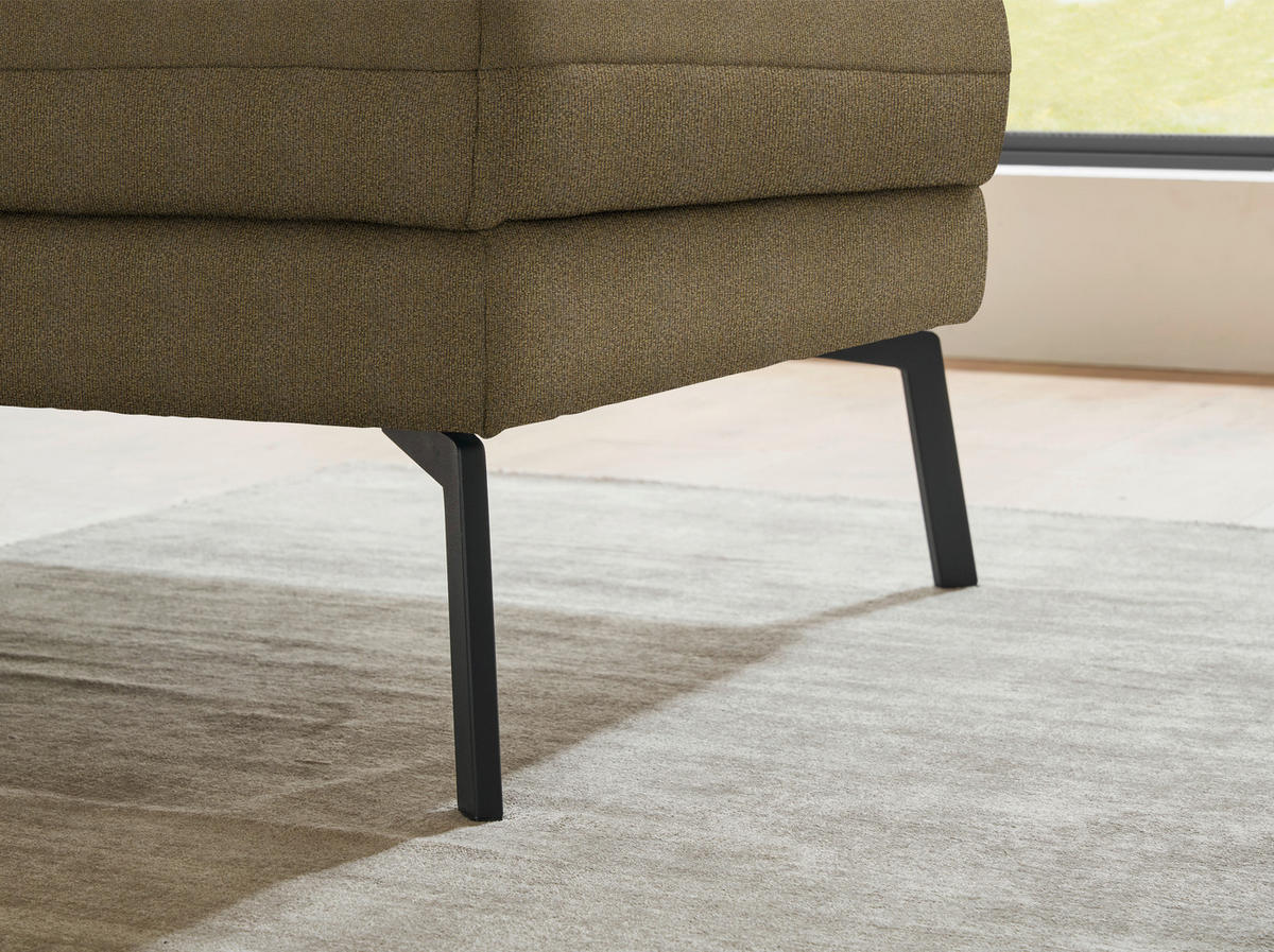 ECKSOFA  in Flachgewebe Khaki  255-365/175-224 cm  - Khaki/Schwarz, Design, Textil/Metall (255-365/175-224cm) - Dieter Knoll