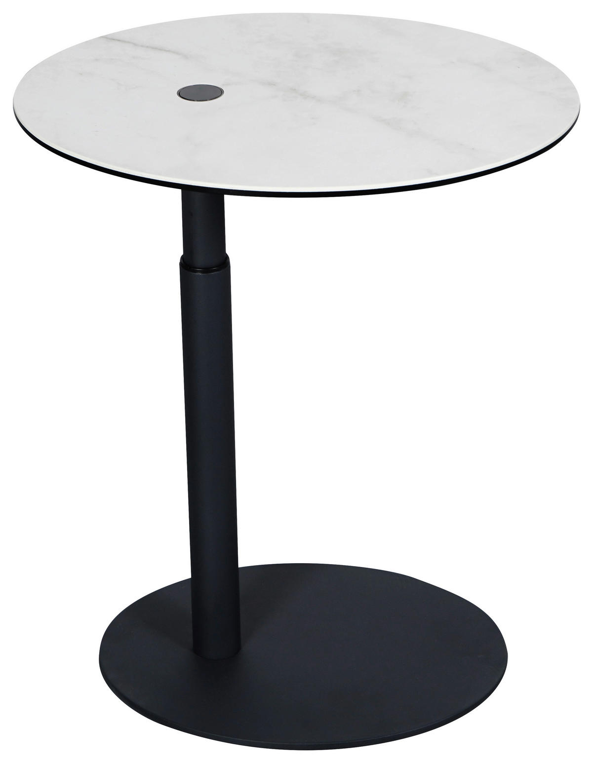 BEISTELLTISCH 48/38/45-57 cm Anthrazit, Weiß oval  - Anthrazit/Weiß, Design, Glas/Keramik (48/38/45-57cm) - Dieter Knoll