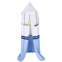 BALDACHIN - Blau/Weiß, Basics, Holz/Textil (60/240cm) - Patinio