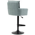 BARHOCKER Cord Schwarz, Hellblau Eisen Stoffauswahl, Sitzfläche 360° drehbar, inklusive Armlehnen  - Schwarz/Hellblau, Design, Textil/Metall (54/98-120/58cm) - Novel