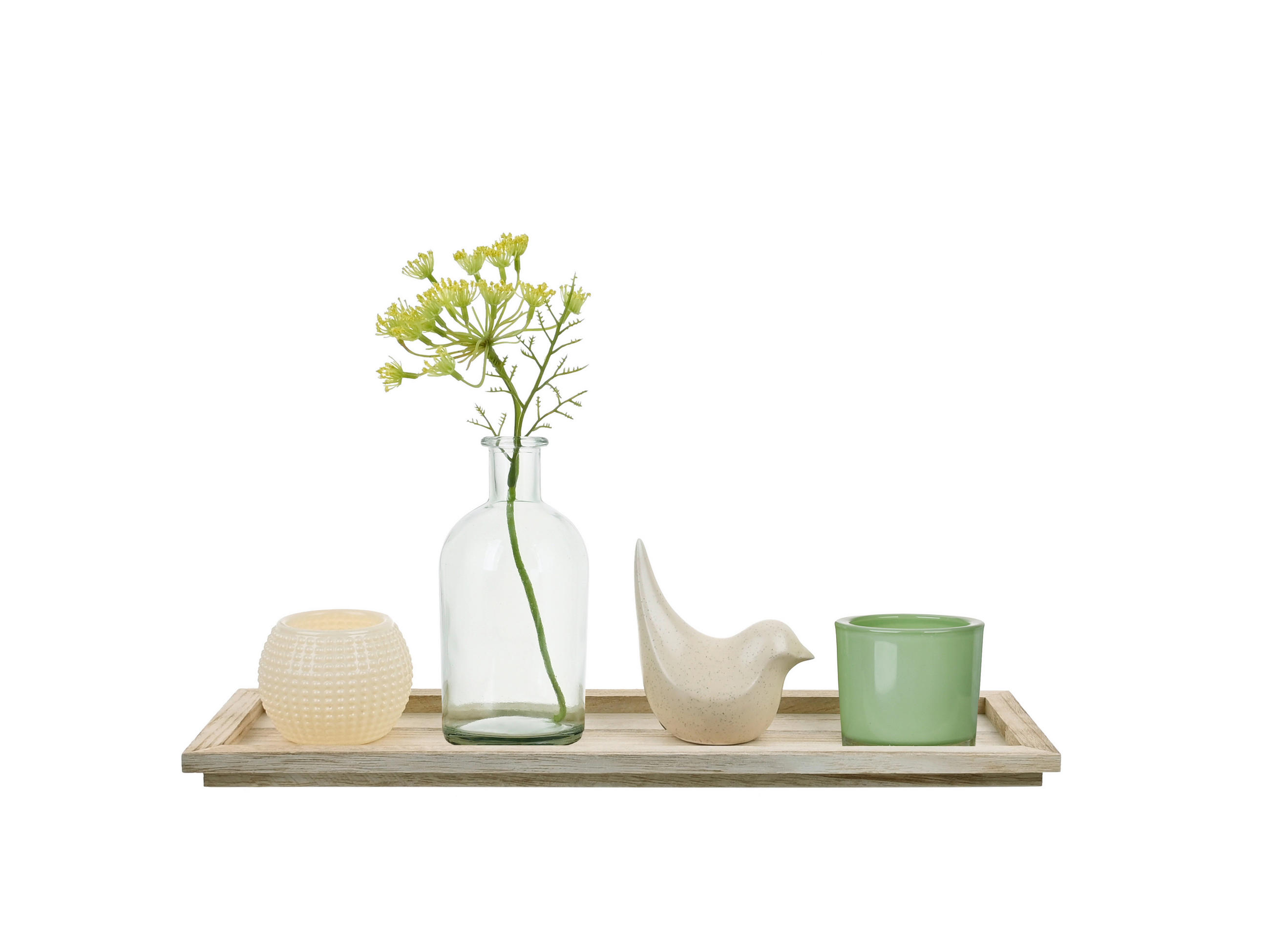 KERZENHALTER-SET - Multicolor, LIFESTYLE, Glas/Holz (40/12,5/11cm) - Ambia Home