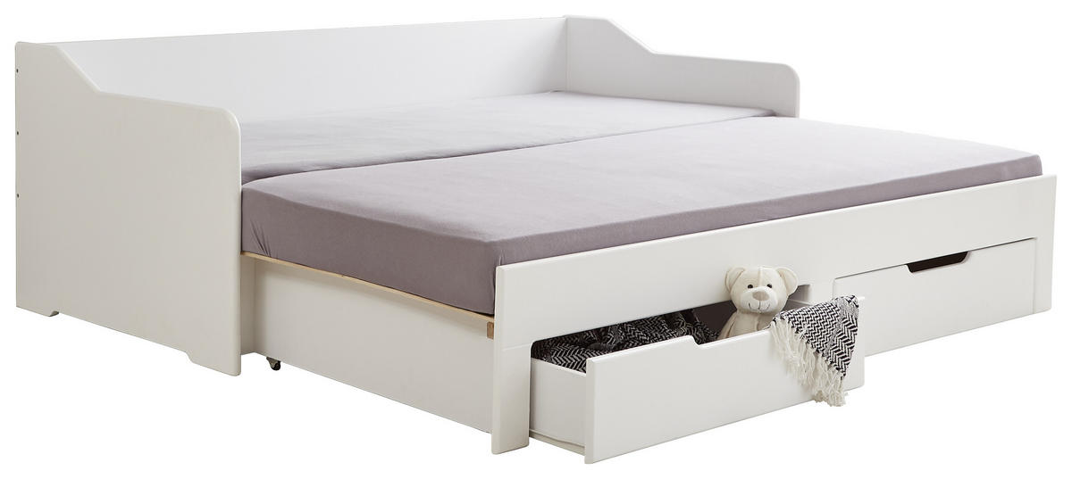 KREVET 90/180/200 cm     bela  - bela, Dizajnerski, pločasti materijal (90/180/200cm) - Xora