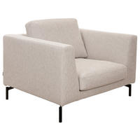 FÅTÖLJ i trä, textil beige  - beige/svart, Basics, metall/trä (115/84/100cm) - Pure Home Comfort